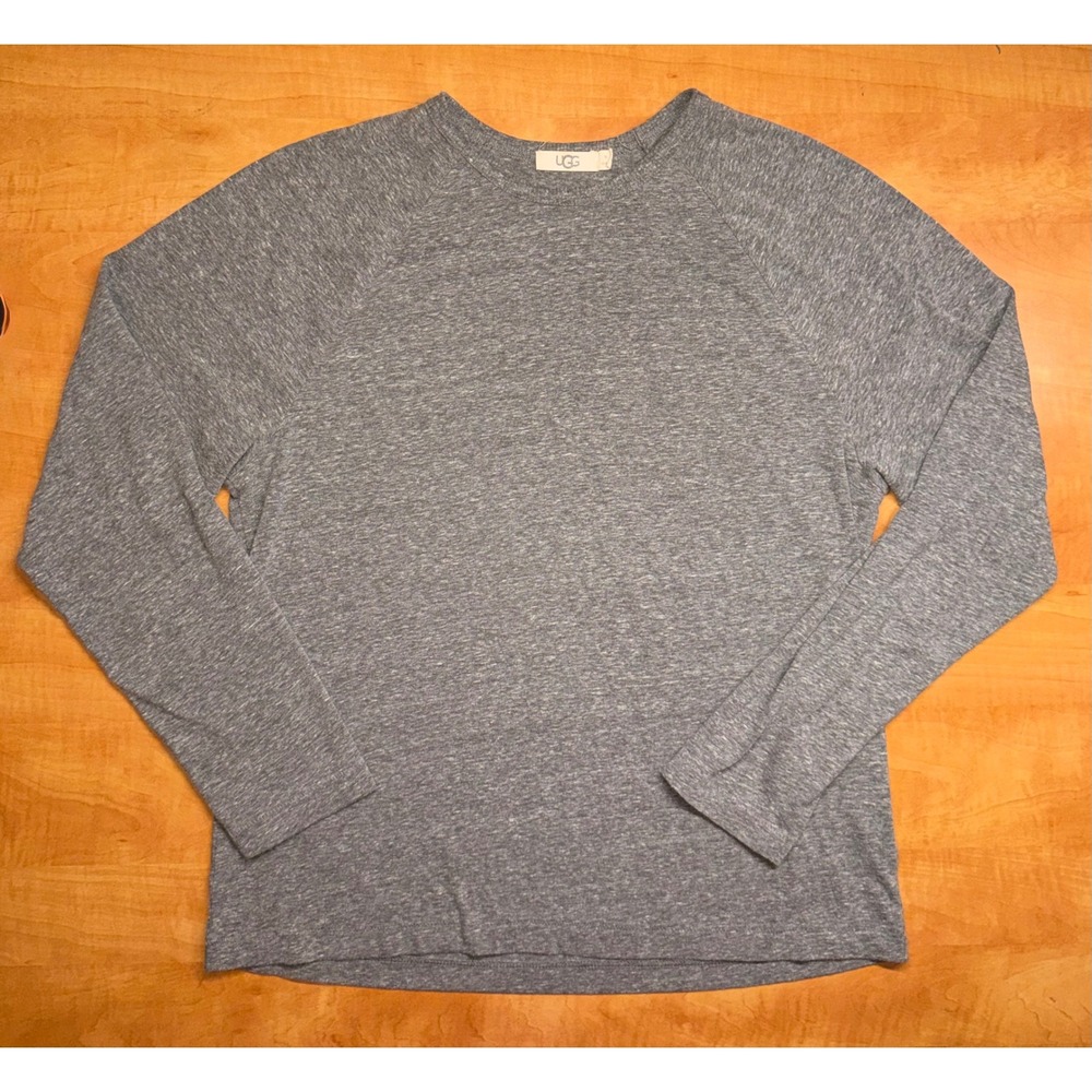 UGG Mens Gray Heathered Long Sleeve Raglan Loungewear Top Shirt Size M